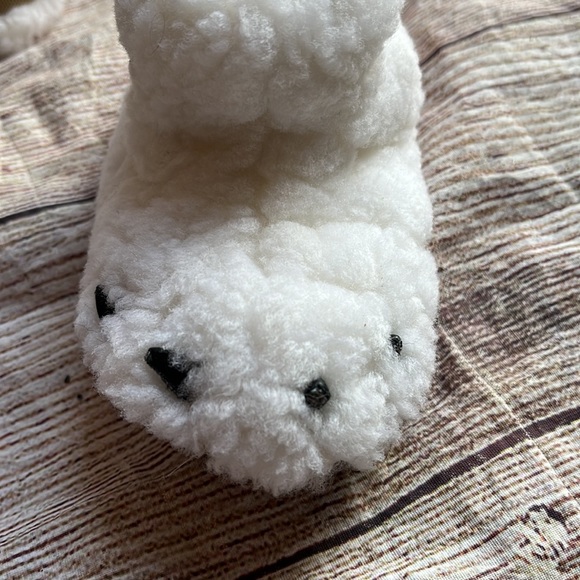 Sorel | infant toddler Bear Paw white slippers booties shoe size 4 like new - Picture 5 of 11
